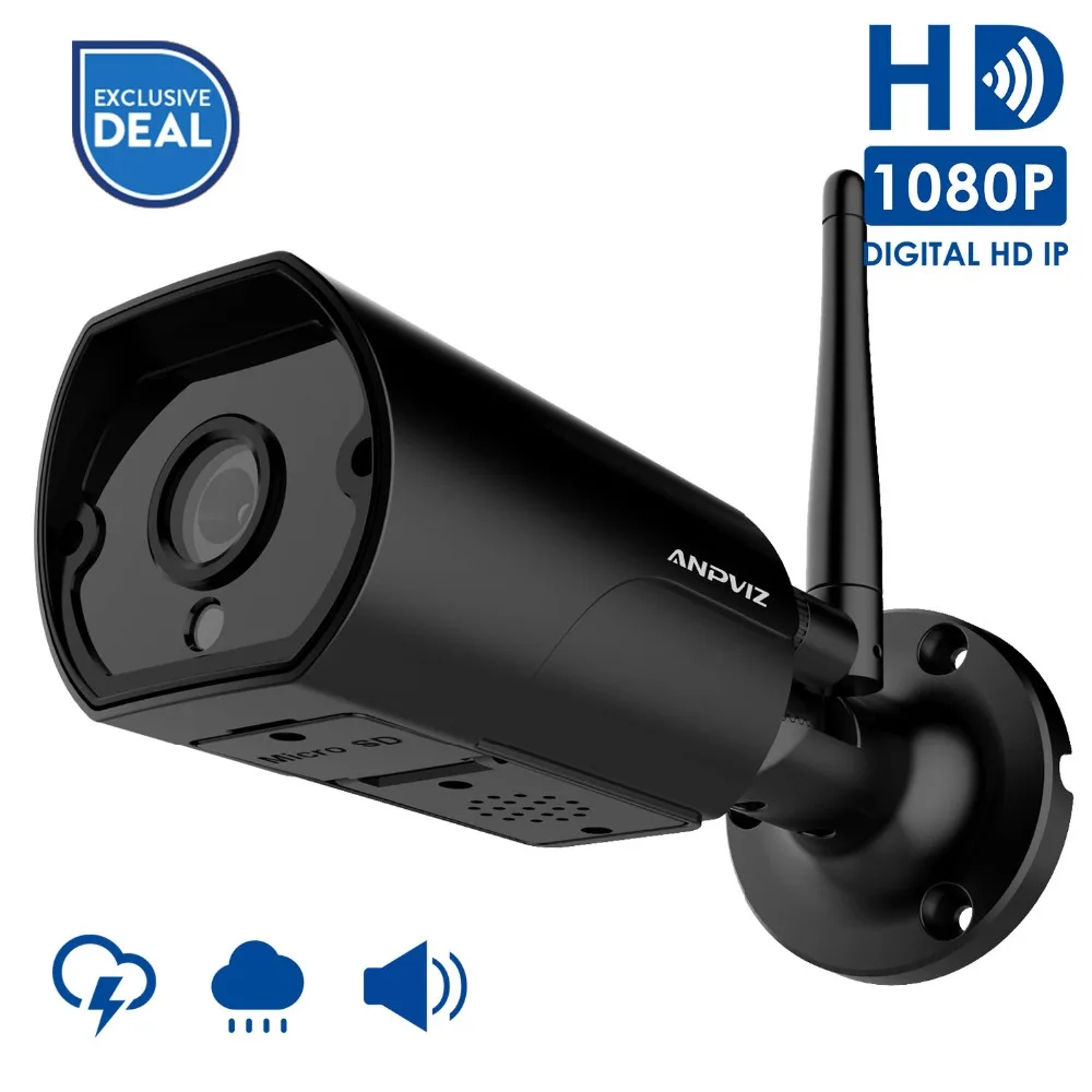 Anpviz HD 2MP Беспроводная IP камера Onvif наружная/Внутренняя 1080P WiFi Bullet Camara Водонепроницаемая камера ночного видения IR Cut P2P