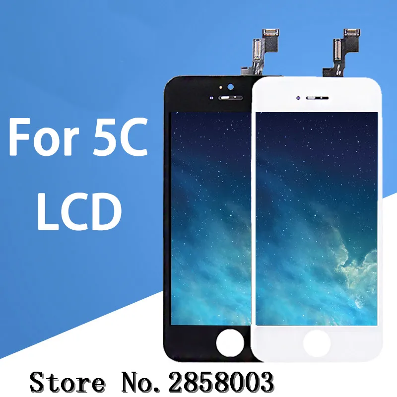 

10PCS/LOT AAA Quality LCD Screen Display Digitizer Assembly For iPhone 5c LCD Display Black All Parts Free Shipping