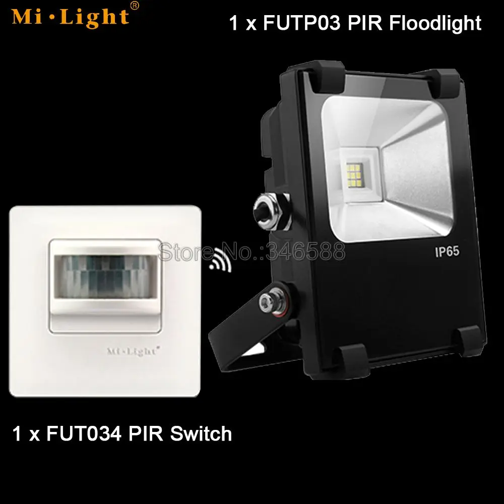 FUT034 Mi. light 220 В PIR беспроводной датчик переключатель + fut03 10 Вт Холодный белый Теплый