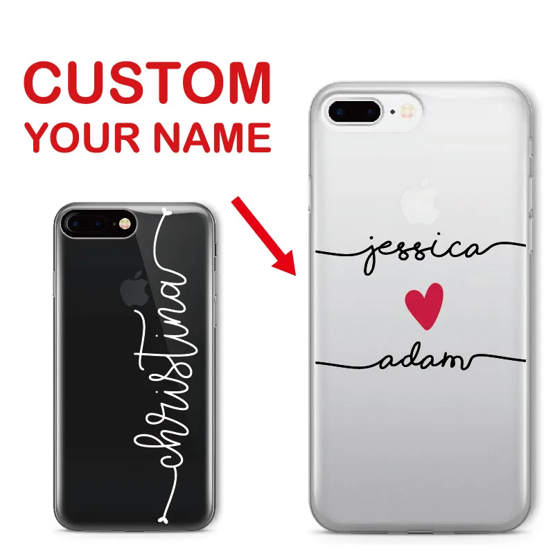 

TOMOCOMO Personalized Custom Name Text Soft Phone Case For iPhone 5 5S 6 6S XS Max 7 7Plus 8 8Plus X SAMSUNG Galaxy S6 S7 S8 S9