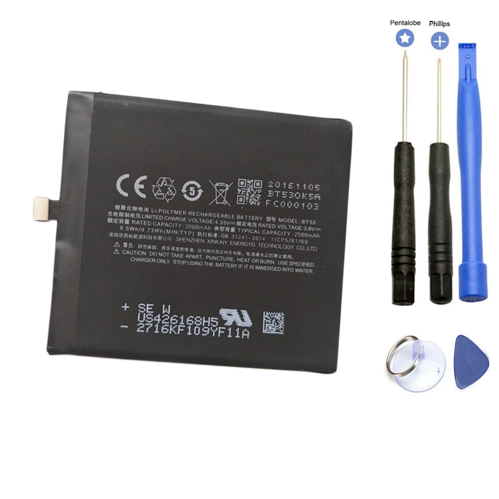 

3000mAh BT53S ForMeizu Pro 6s Smartphone Internal Replacement Battery with Repair tools