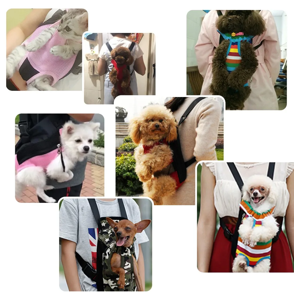 Рюкзак для перевозки животных Регулируемая передняя кошка собака Перевозчик Дорожная сумка ноги из s m l xl выбрать