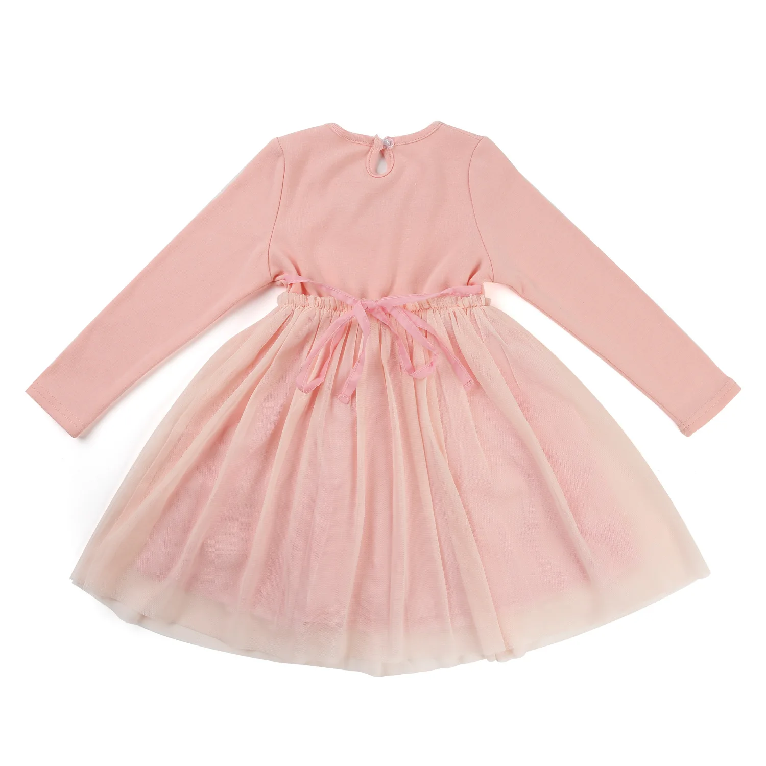 

new girls' dresses children's long sleeve dream princess shaggy spliced gauze dresses