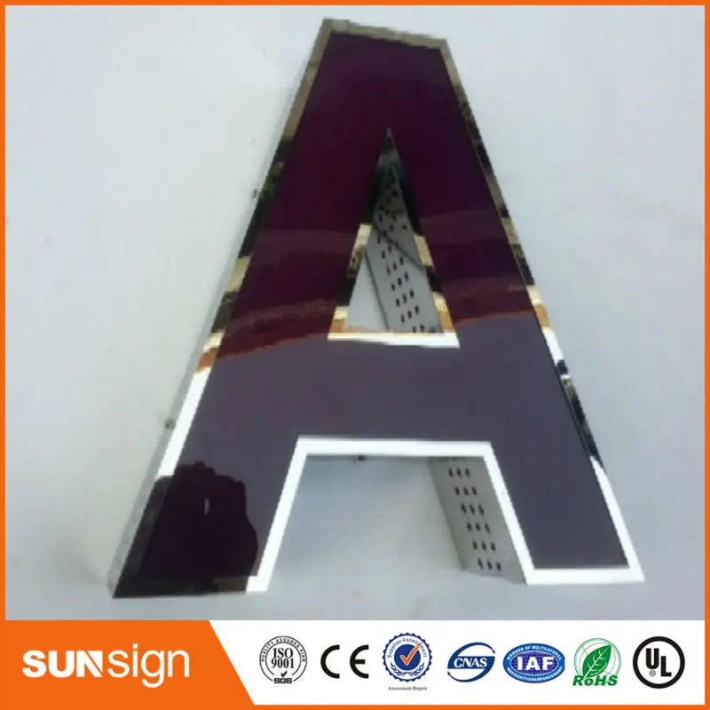 Настраиваемая зеркальная буква из нержавеющей стали|stainless steel channel letters|brushed stainless