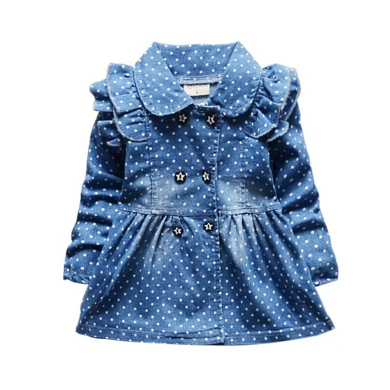 

Baby Dress Autumn Jean Dress Baby Girls Bownot Princess Printed Duck Clothes Jeans Fall