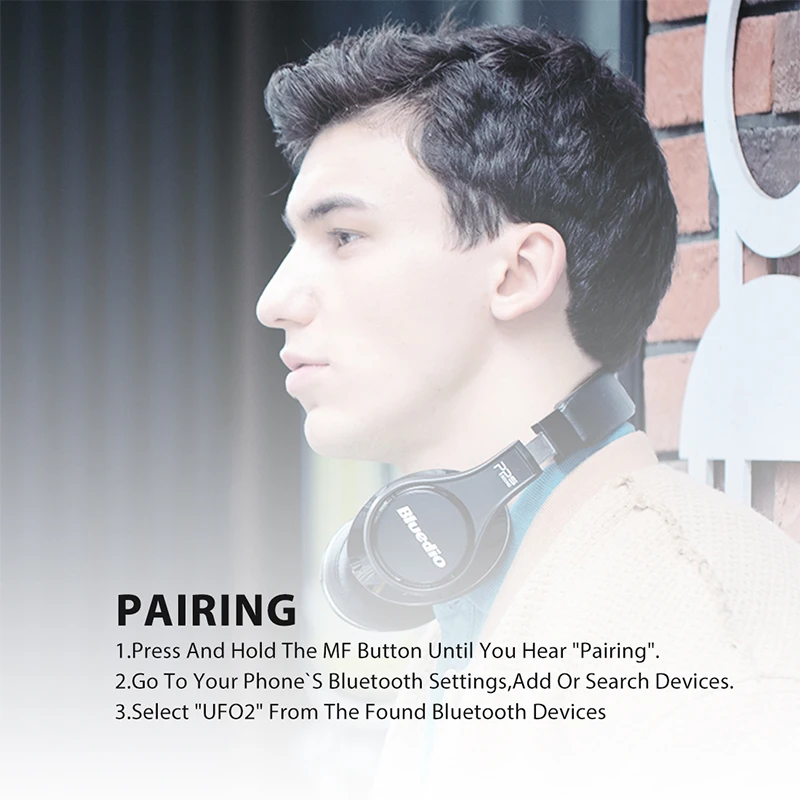 Bluedio U(UFO)2 High-End Bluetooth headphone Patented 8 Drivers HiFi wireless headset supported APTX and Voice Control