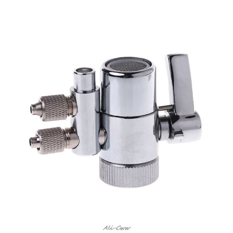 Chrome Plated Metal Faucet Aerator Dual Diverter Adapter for Water Purifier Oral Irrigator accessories valve switch