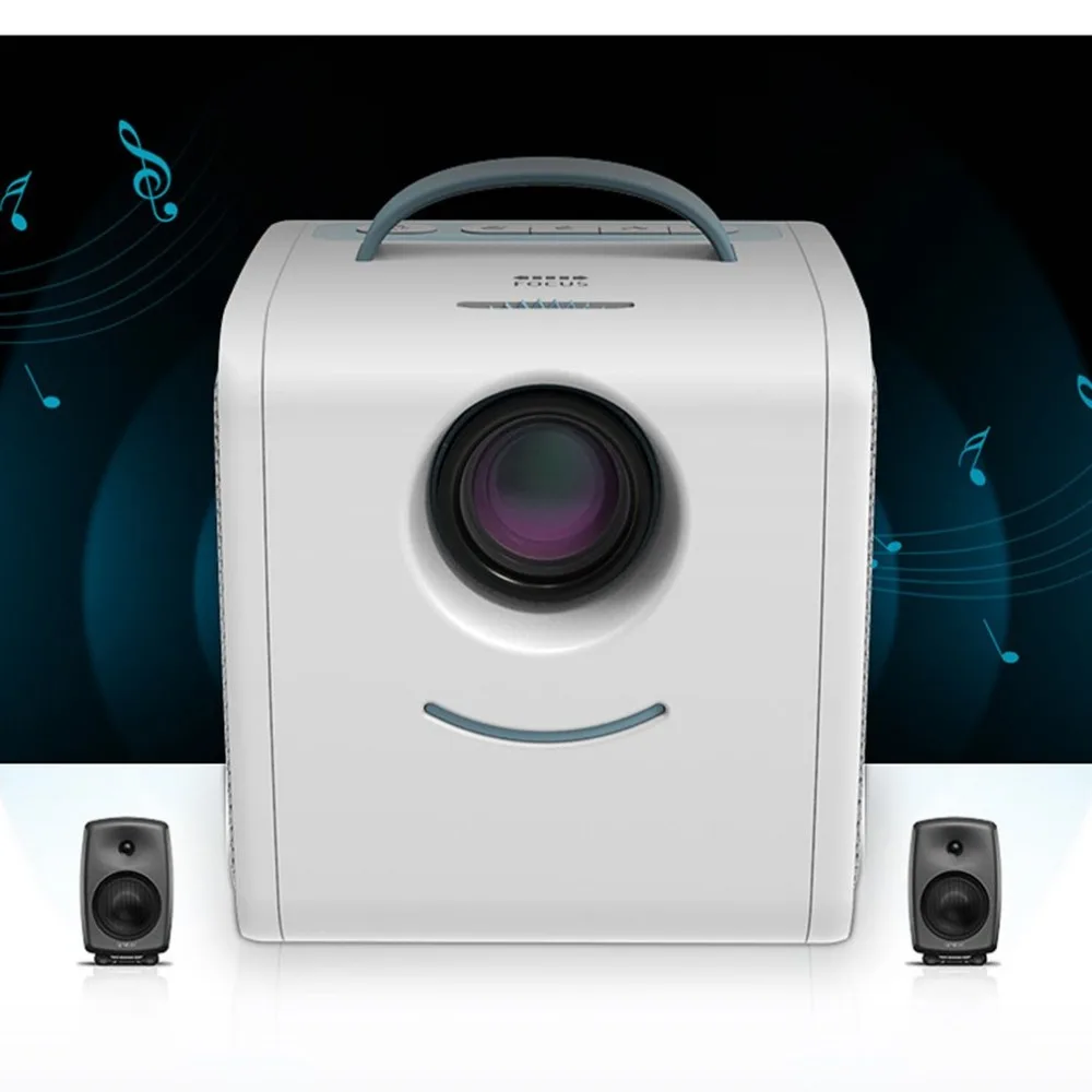 

Q2 Mini Projector Children's Education Gift Parent-child Portable Projector Device Home Theatre US plug Other plug connect me