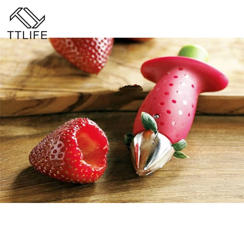 

TTLIFE High Quality Kitchen Tomato Strawberries Digging Tool Corers Strawberry Cut Huller Fruit Stalks Knife Dig Nuclear Device