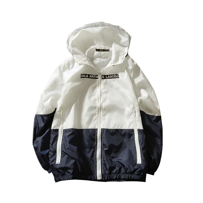 

Jacket spring and autumn pilot hooded jacket men's fashion casual slim stitching coat large size S-5XL men's zipper thin jacket