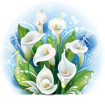 

5D Diamond Painting Flower Calla Lily Mosaic DIY Diamond Painting Full Round/Sqaure Flower Cross Stitch Embroidery Home Decor