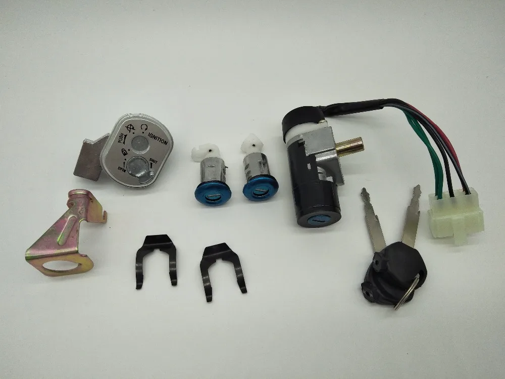 

A260 Motorcycle Scooter Electric Vehicle Switch Lock Set For Motorbike Bicycle Lock Motorcycle Ignition Switch Key Set 5 Wires