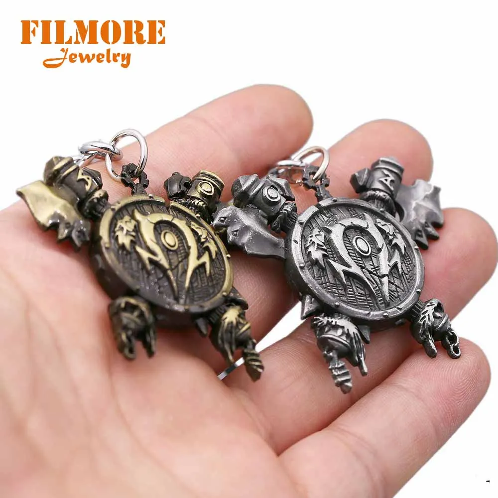 2019 Винтажные Ювелирные изделия Warcraft брелок с рисунком из игры Alliance Tribe Horde Metal 3D Sign