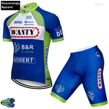 

Men Pro Bike Team Cycling Clothing Wanty Wear Cycling Jersey Breathable Quick Dry BIB Cycling Sportswear Short Bicycle Sets 12D