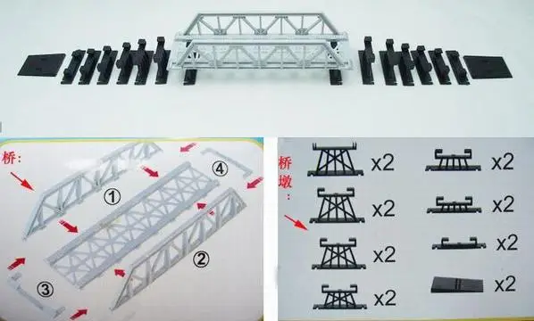 

QL003 Model Train Railway Truss Girder Bridge Accessories for TOMY Thomas 1:87 HO OO Scale NEW