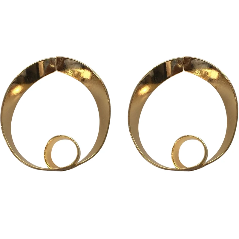 

Popular Round Spiral Metallic Earrings For Women Jewelry