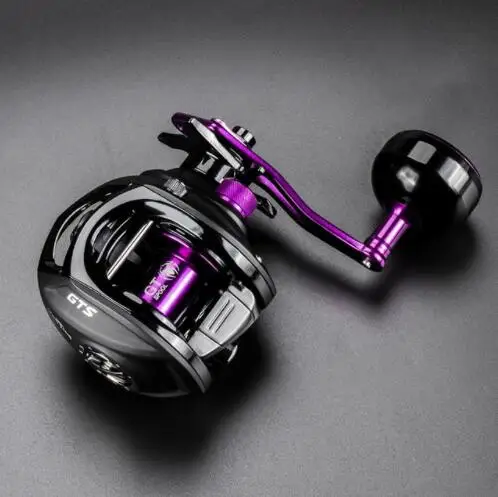 purple TOMA катушка для ловли приманки, литье 7,0: 1 11+ 1BB шарикоподшипники, углеродное волокно, тянущаяся система, металлическая ручка, длинная ручка - Цвет: purple