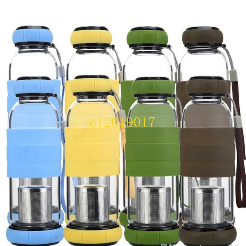 

20Pcs Double-deck Tea Infusers high temperature resistant glass water bottle glass Creative car gifts tea strainer 420ml/550ml#2