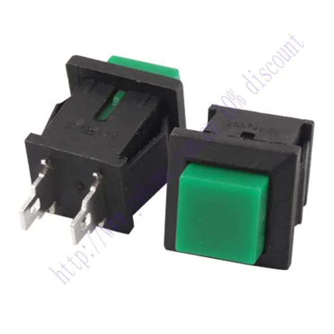 

New 5 Pcs Green Square Momentary Push Button Switch No SPST 1A 125V AC DS 430