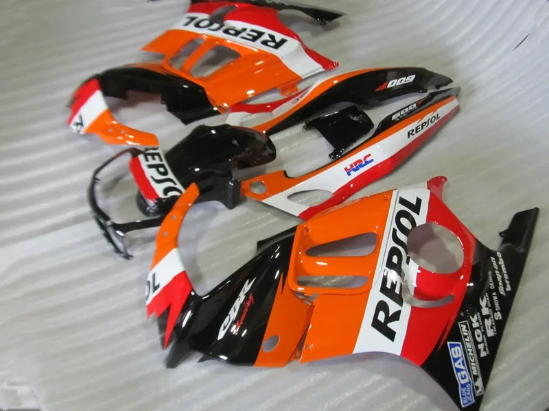Без майки обтекатель комплект для HONDA CBR600F3 97 98 CBR600 F3 CBR 600F3 1997 1998 REPSOL красный оранжевые Обтекатели+ 7 подарки HN01