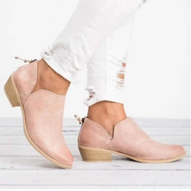 

Jrnnorv New Autumn Women Boots Female Square Heel Slip on Women High heels Shoes Pointed Toe Casual Ladies Fashion Shoes Women