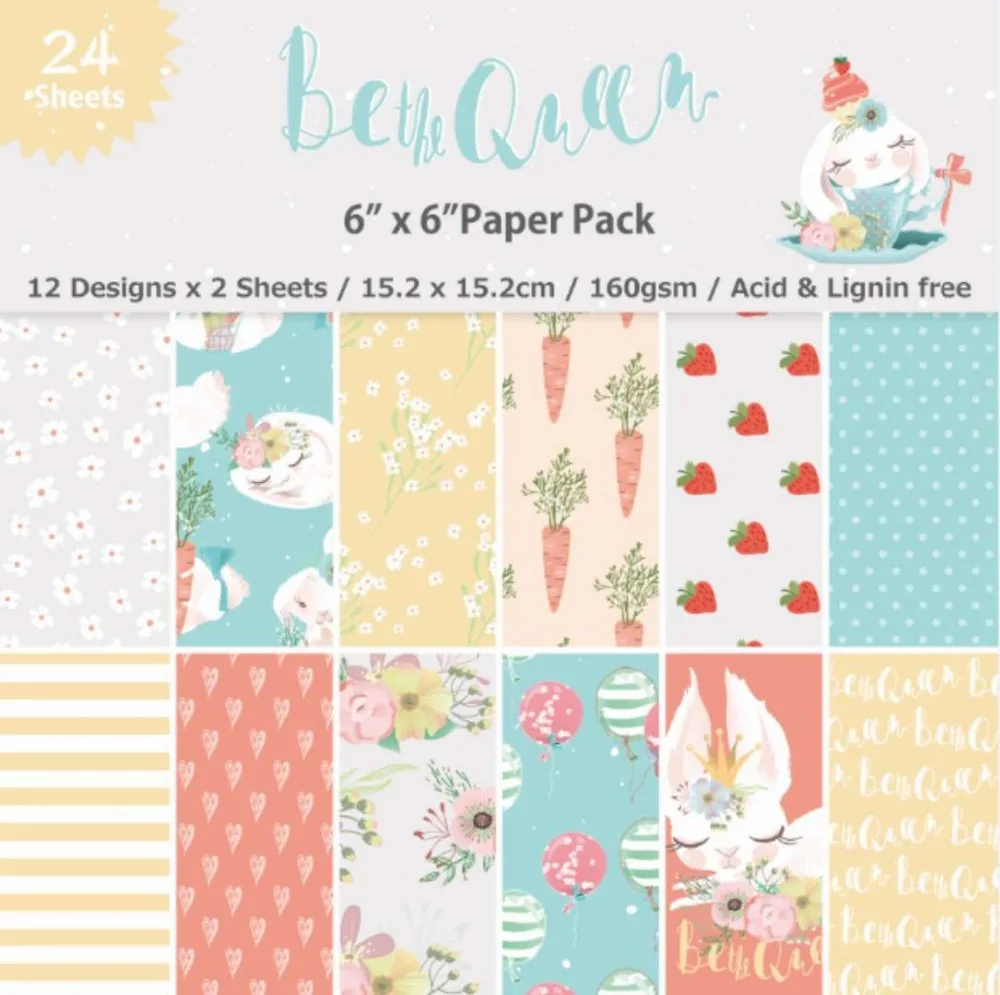 

DIY lovely rabbit Scrapbooking paper pack of 24sheets handmade craft paper craft Background pad