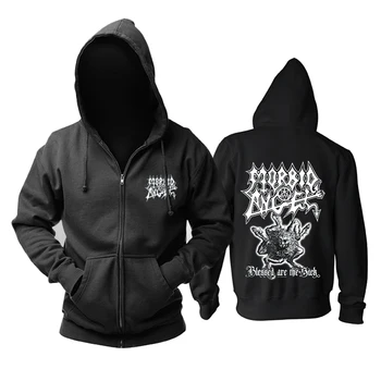 

Bloodhoof MORBID ANGEL death metal black zipper HOODIE Asian Size