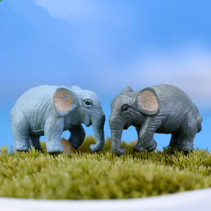 

2 Pcs Cute Small Elephant for Miniature DIY Decorations