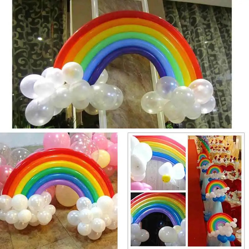 Hot sale party decoration rainbow latex balloon decoration wedding