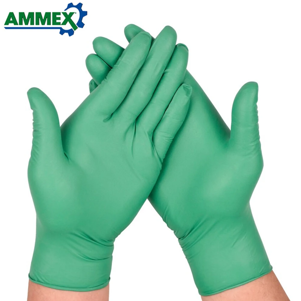 AMMEX 100 шт одноразовые перчатки разлагаемые толстые нитриловые резиновые перчатки для домашней кухни пищевой лаборатории для очистки использования