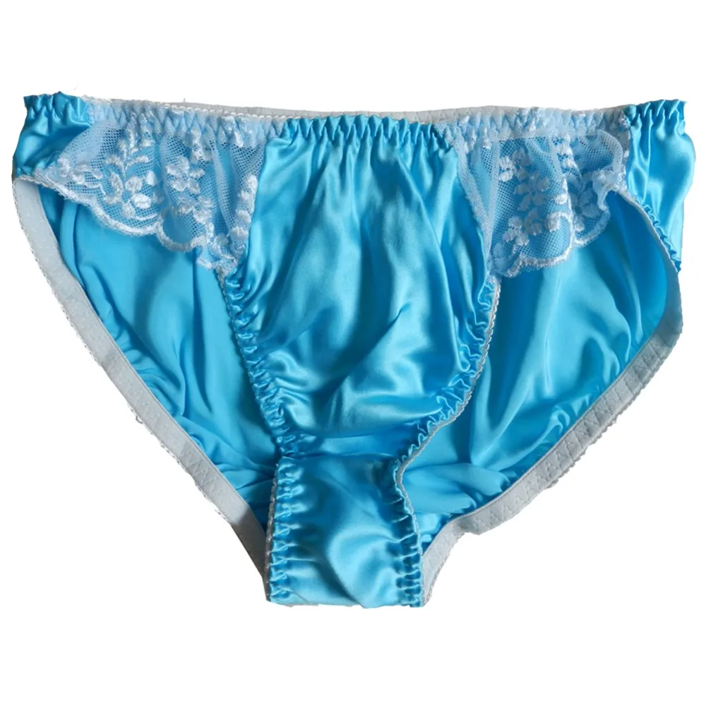 1 pcs Women's Silk Bikinis Panties Lace Size S M L XL XXL (W26" 40