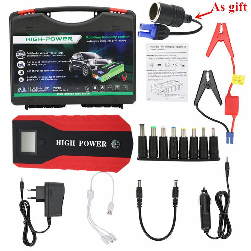 

Multi-Function Car Jump Starter 89800mAh 12V 600A Portable Starting Device Car Charger For Car Battery Booster Buster Power Bank