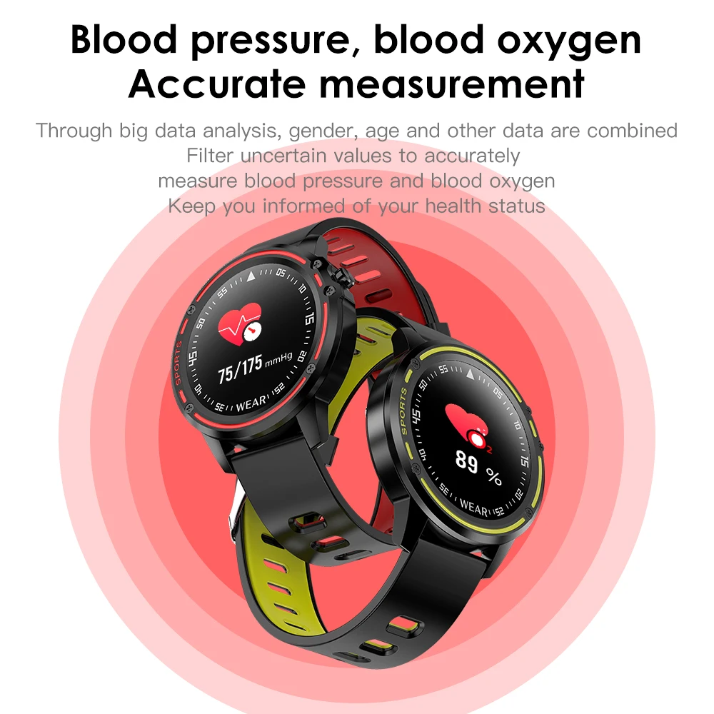 L8 мужские спортивные Смарт часы с измерением давления t ECG PPG Heart Rate IP68