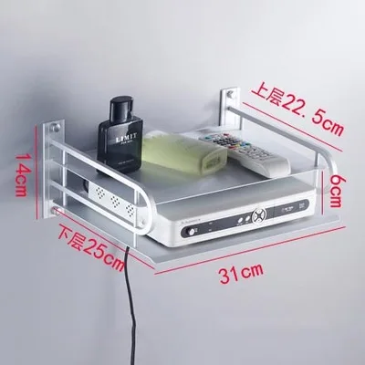 ТВ приставка поддержка Настенный монтажный кронштейн металлической полки, 31 см длина х 25 см Ширина
