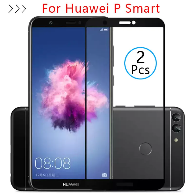Закаленное стекло для Huawei P Smart 2 шт. полное покрытие защита экрана защитная пленка