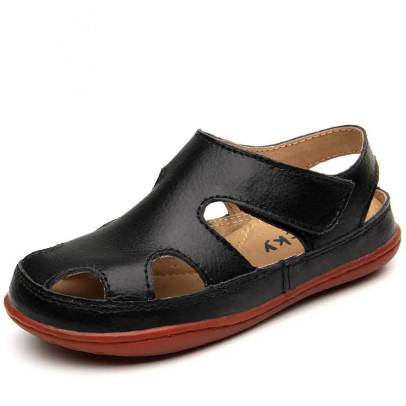 

2017 Genuine Leather Kids Sandals Children Sports Shoes For Boys Sneakers Girls Beach Sandals Child Anti-Slip Shoes