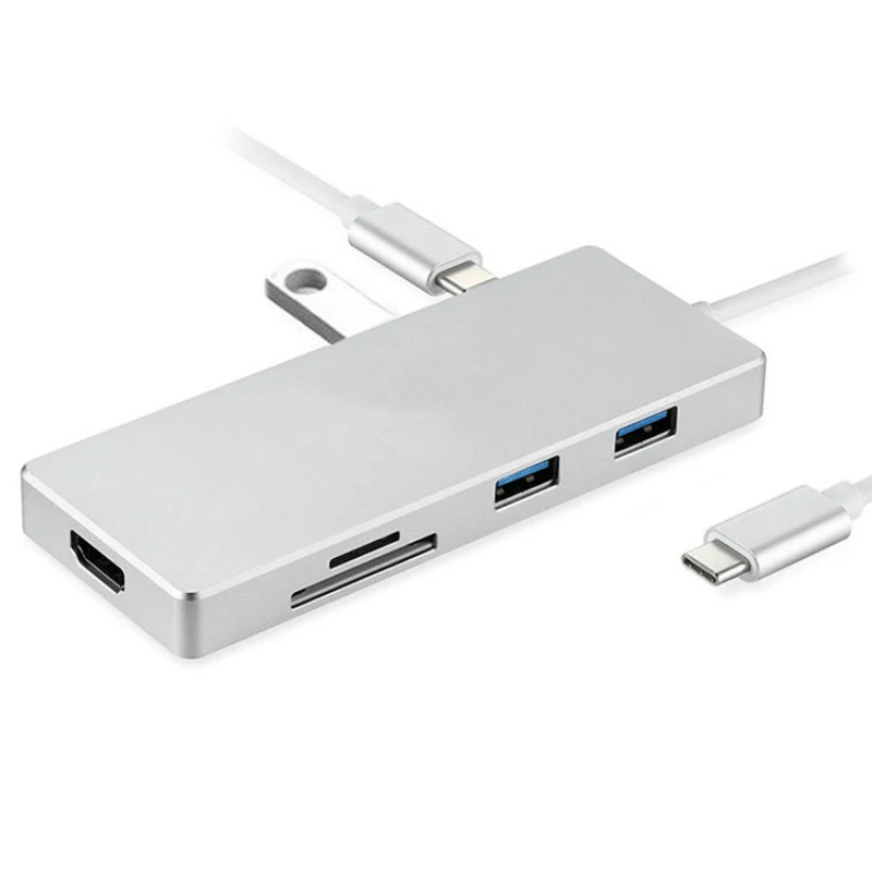 

Multi-function 4K Ultra HD Video Output 3 Ports USB 3.0 HUB Type-C To HDMI TF SD Card Reader For Macbook Pro PC SGA998