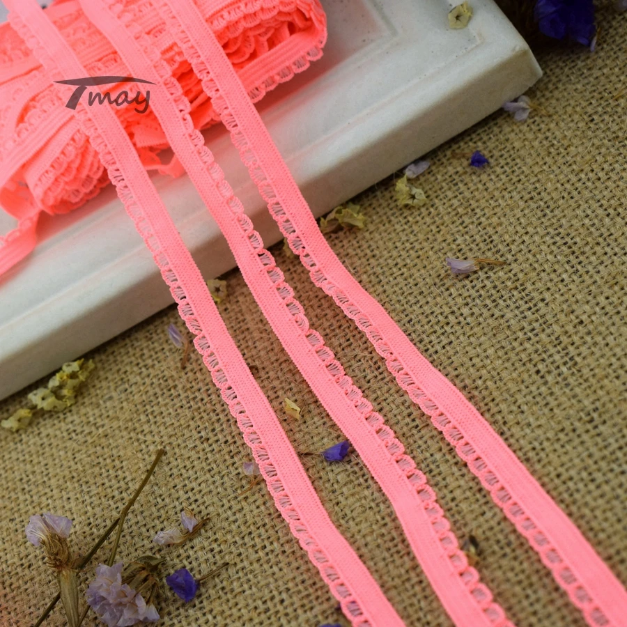 

#1398 Latest Bright Colour Edge Elastic Bands Scallop rubber bands for hair Lace Trim Elastic Ribbon Baby Girl skirt