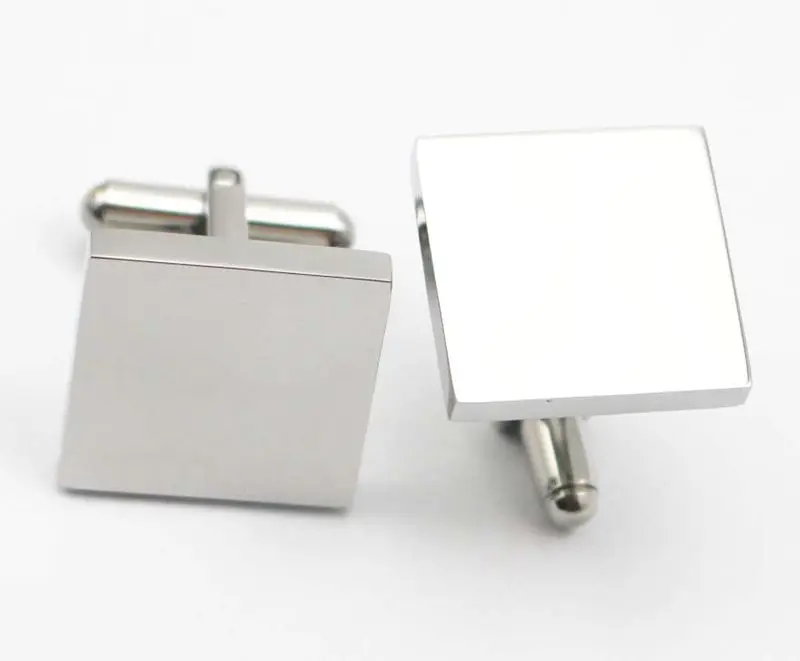 Blank Plain Square Top Cuff Links 316l Stainless Steel Men's Cufflink Shirt Cufflinks Wedding