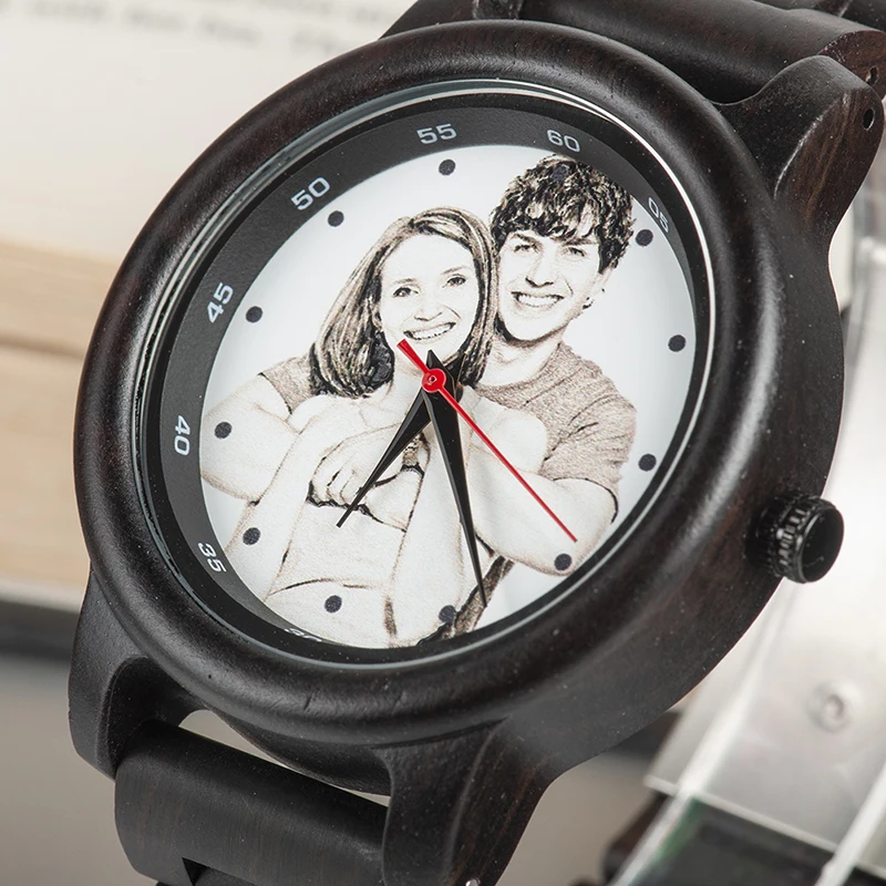 BOBO BIRD Print Picture Men Watch Family Gifts Bamboo Watches Male Quartz Wristwatch logo for Boyfriend Engrave Logo