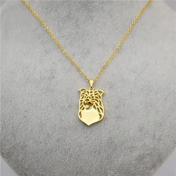 

Fashion Dog Necklace Cute Hippie Border Collie Dog Pendant Necklace For Women Chain Choker Necklace Jewelry Dog Lover Gift
