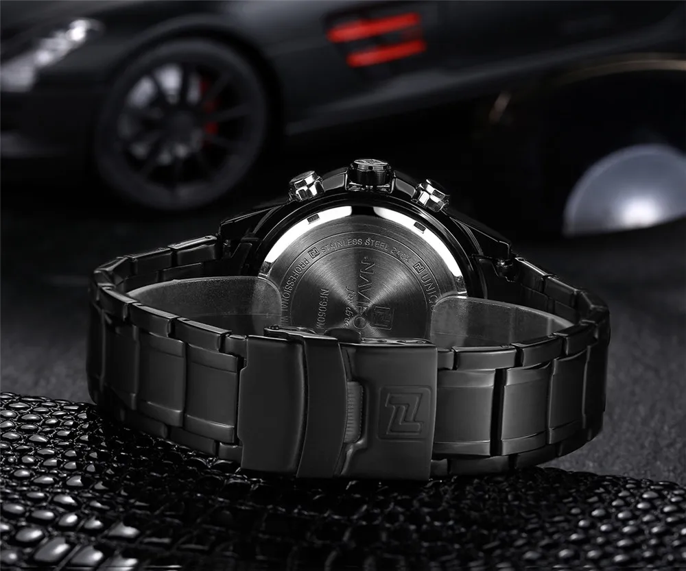 NAVIFORCE Watches Men Luxury Brand Famous Logo Military LCD Luminous Analog Digital Date Week Alarm