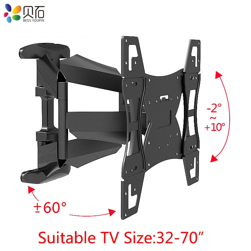 32-70 بوصة قابل للسحب المزدوج الذراع الحركة الكاملة التلفزيون جدار جبل مع البلاستيك غطاء الميل قطب شاشة قوس حامل البلازما حامل 32-70 بوصة قابل للسحب المزدوج الذراع الحركة الكاملة التلفزيون جدار جبل مع البلاستيك غطاء الميل قطب شاشة قوس حامل البلازما حامل