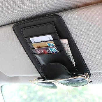 

Universal Car Auto Visor Organizer Holder PU Leather Case for Card Glasses Car Accessories Sun Visor Organizador Car-Styling