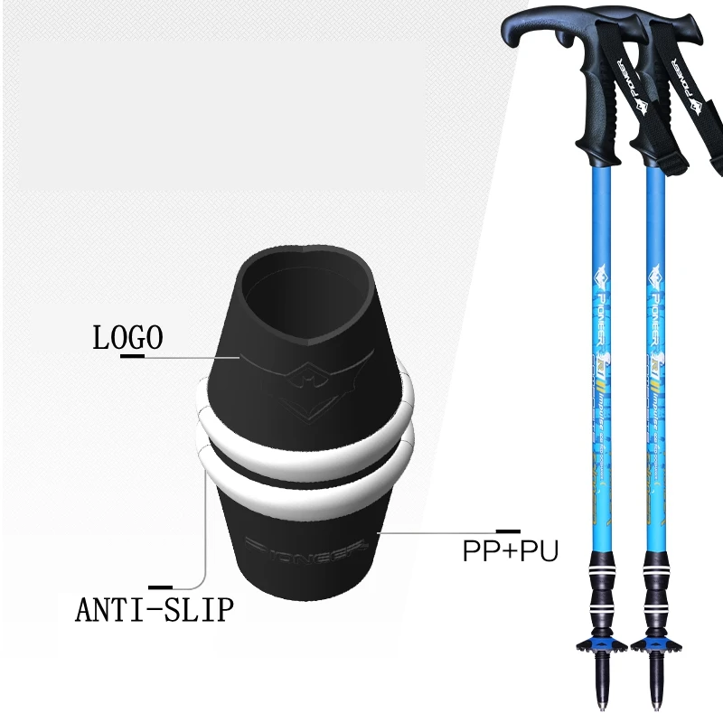 1 unids T mango de aluminio bastones con an-ti choque consejos sistema mate pintura de aerosol senderismo Stick para turismo trekking caña 1 unids T mango de aluminio bastones con an-ti choque consejos sistema mate pintura de aerosol senderismo Stick para turismo trekking caña