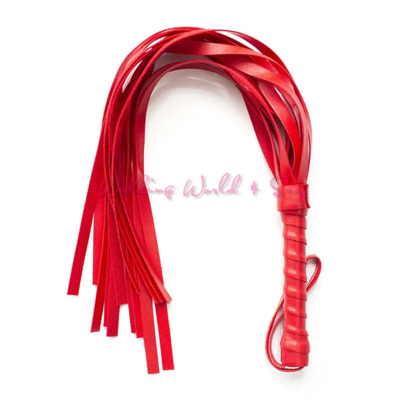 Lovely 45CM Leather Whip Fetish Restraint Bondage Lash Flogger Tails Sexy Toys For Couple Roleplay S M Adult Game Products (10)