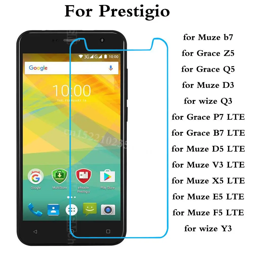 Закаленное стекло для Prestigio Muze Q3 Grace Z5 Q5 P7 B7 LTE b7 D3 D5 V3 X5 E5 F5 wize Взрывозащищенная