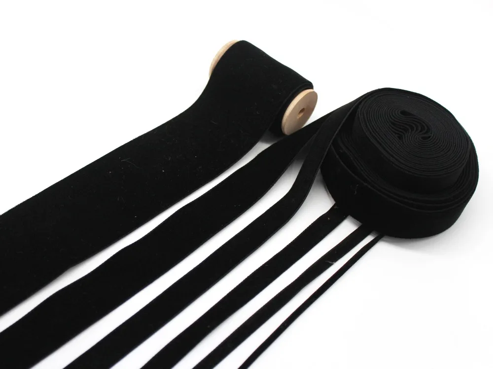 Black Color Velvet Ribbon ECO-Friendly Single Face Fabric Tapes for Handmade Arts 3MM-50MM ribbon decoration,ribbon supplies,velvet ribbon