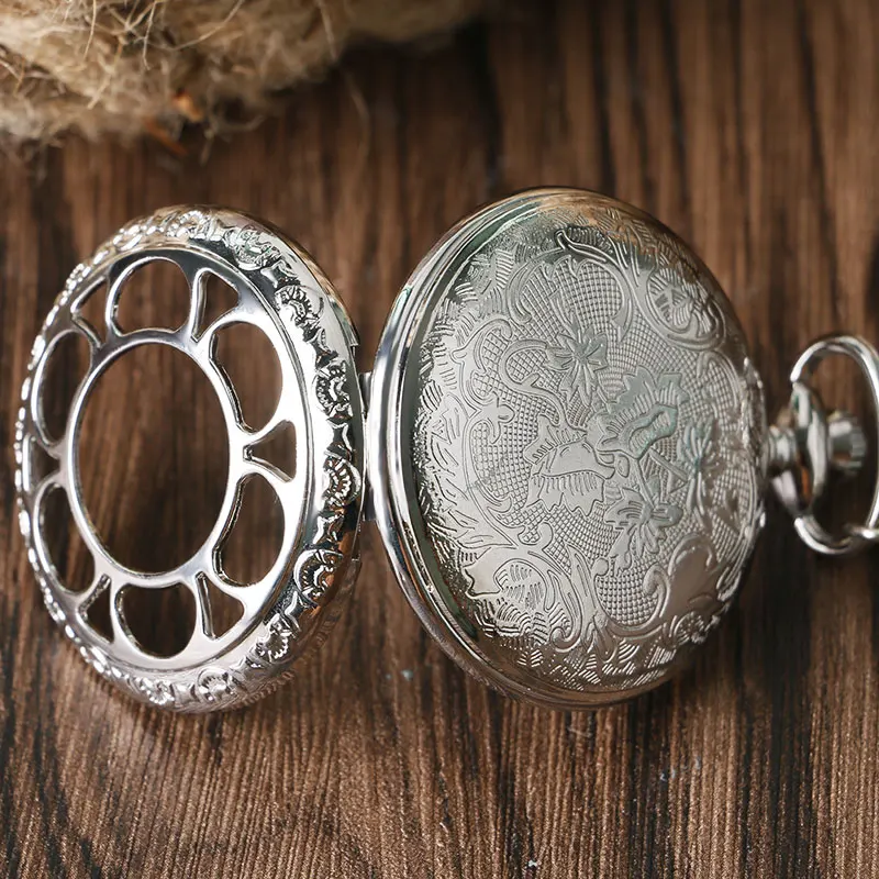 Popular Anime Black Butler Kuroshitsuji Cosplay Sebastian Ciel Luxury Silver Necklace Chain Pocket Watch Unisex Valentine Gifts 2018 (1)