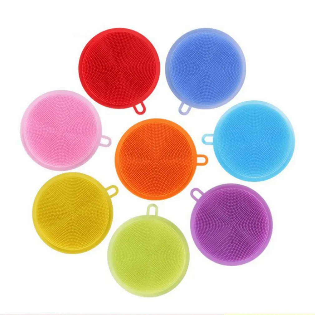 Silicone Sponge Dish Washing Kitchen Scrubber Food-Grade Dishes Multipurpose Sponges Non Stick Cleaning Kitchen Brush